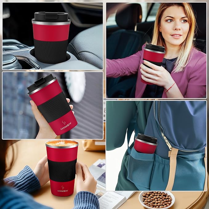 MOMSIV 12oz Travel Coffee Mug, Insulated Coffee Cup - Image 7