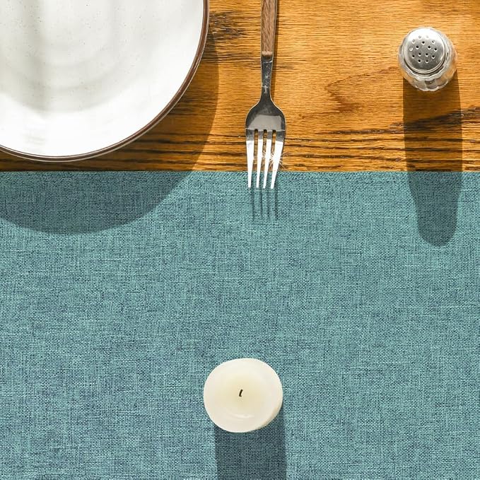 Artoid Mode Turquoise Aqua Table Runner, Seasonal Summer Washable Kitchen - Image 2
