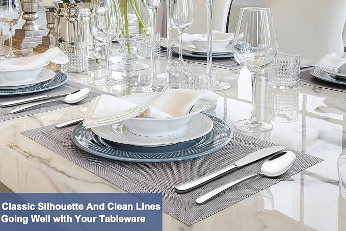 40-Piece Silverware Set for 8, Wildone Premium Stainless Steel Flatware Set - Image 6