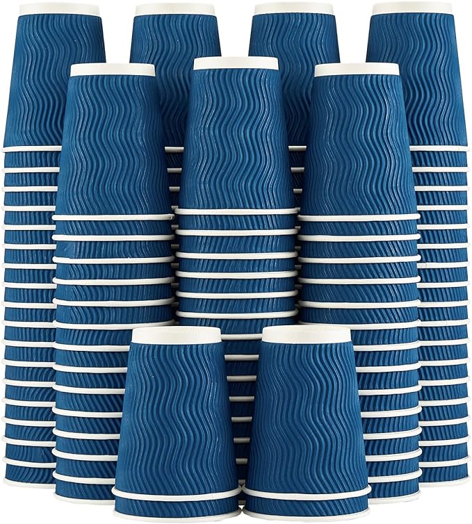 Lamosi Coffee Cups 12 oz 120 Pack Disposable Paper Coffee Cups Insulated | 12oz by BuyNow