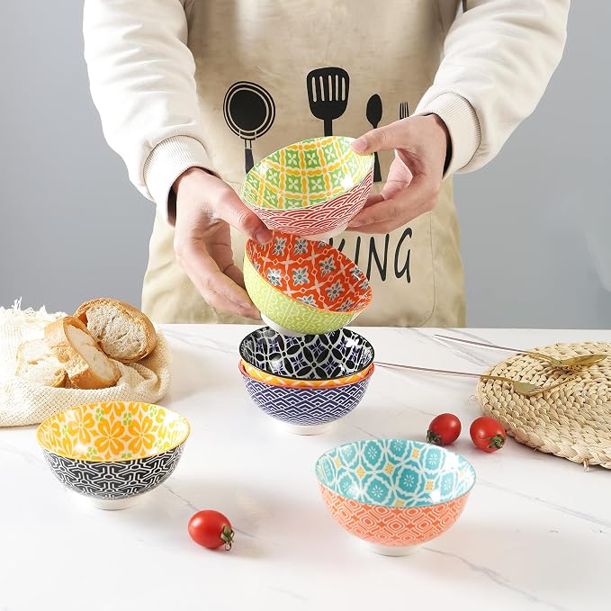Metahom Dessert Bowls, Small Colorful Bowls 10 Oz, Ceramic Bowl Set - Image 2