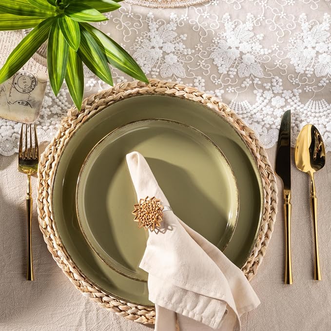 AmorArc Dinnerware Sets for 4, 12 Pieces Ceramic Plates and Bowls Set | Scratch - Image 3