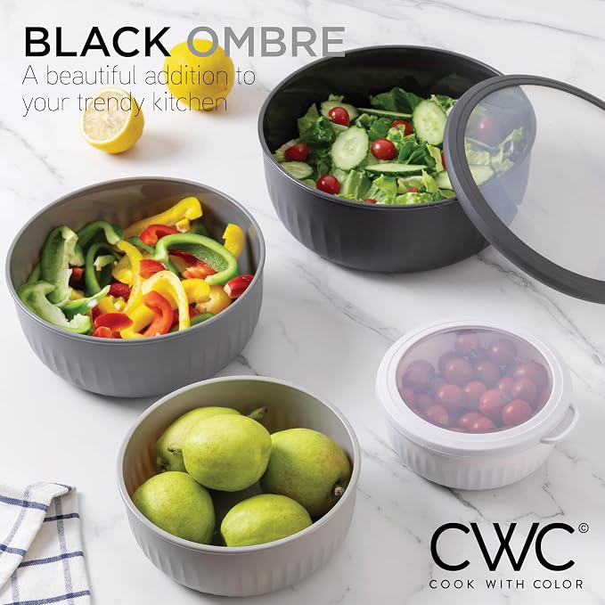 COOK WITH COLOR Prep Bowls with Lids- Wide and Deep Nesting Plastic Small - Image 5