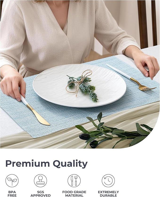 Leetaltree Soft Sky Blue Woven Placemats Set of 6 - Image 6