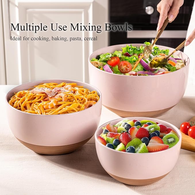 AmorArc Ceramic Mixing Bowls, Stoneware Nesting Bowls Set of 3 - Image 3