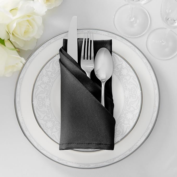Lann's Linens Set of 12 Cloth Dinner Napkins, 17-inch Polyester Napkins - Image 4