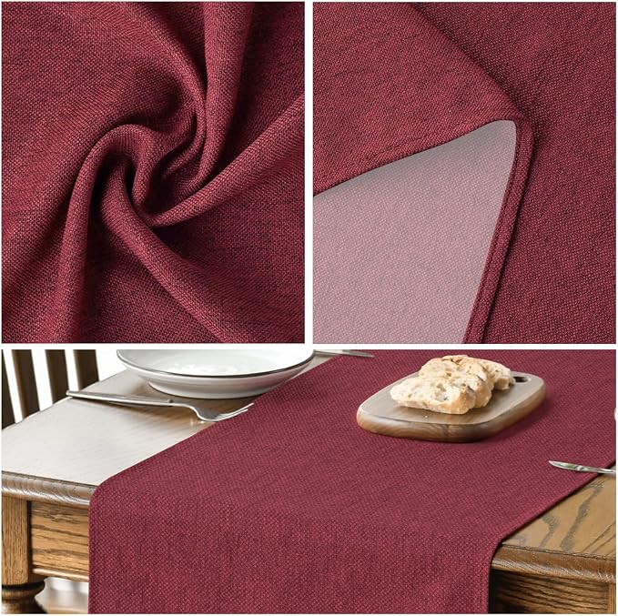 Artoid Mode Dark Red Table Runner, Seasonal Christmas Valentine's Washable - Image 5