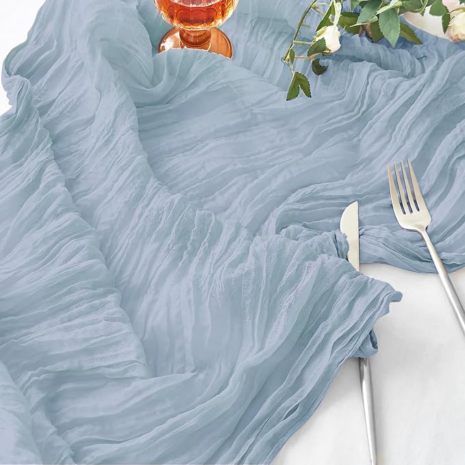 IVAPUPU Dusty Blue Table Runner 120 Inches - Image 3