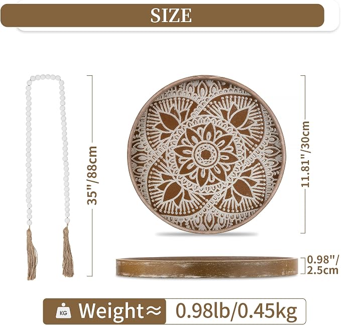 Hanobe 2Pcs Round Decorative Trays - Image 5