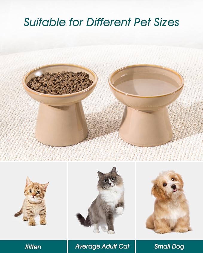 vancasso Ceramic Elevated Cat Bowls 2-Pack - Image 8