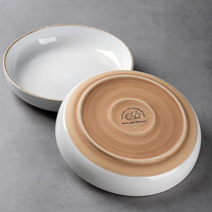 AmorArc 8.75'' Large Ceramic Pasta Bowls, 36oz Handpainted Stoneware Bowls Set - Image 3