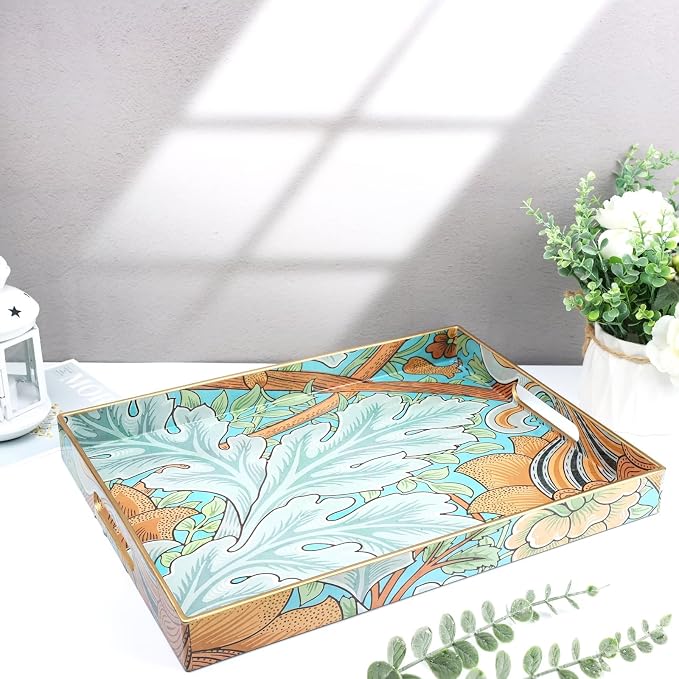Spsyrine Serving Tray with Handles, Plastic Decorative Tray - Image 6