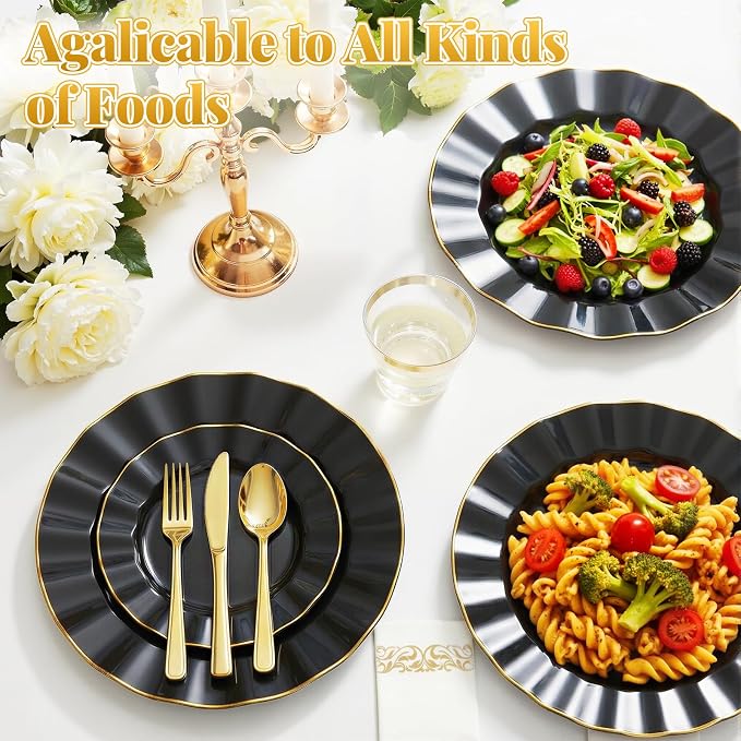 Glowserve 175 Piece Disposable Plastic Plates Dinnerware Set - Image 2