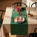 Solino Home 100% Pure Linen Table Runner Pine Green, Fete 14 x 120 in Long | by SolinoHome