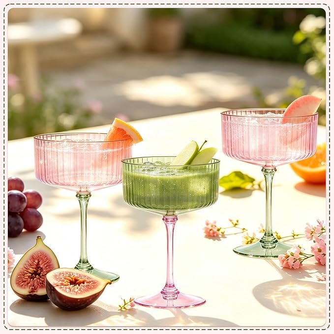 12PCS Plastic Martini Glasses, Unbreakable Reusable Champagne Coupe, Removable - Image 5