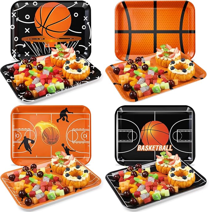 4 Pieces Basketball Serving Trays by Tiangrid