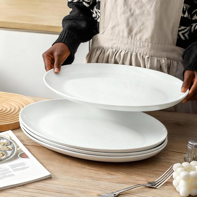 Set of 4, 16 inch Porcelain serving trays - Image 6