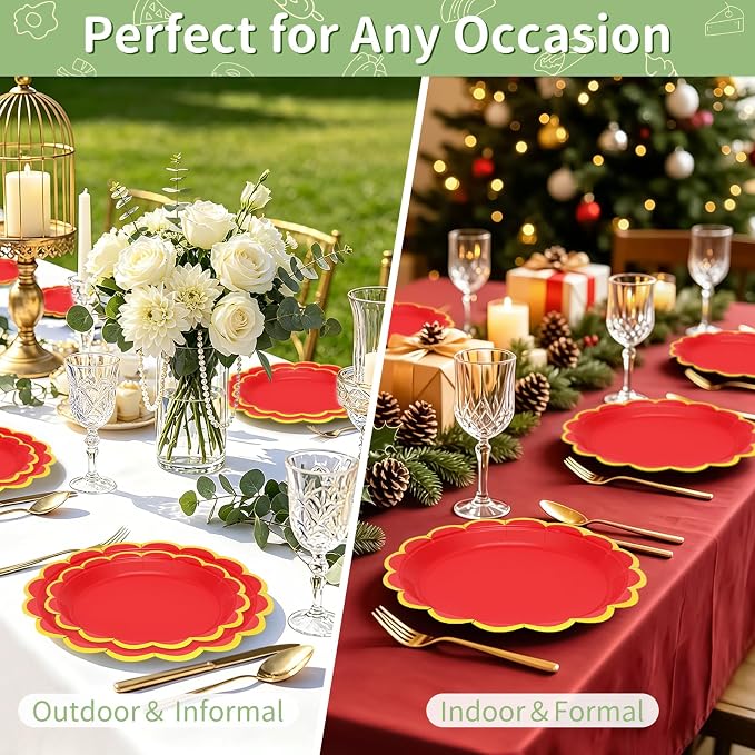 50 Pcs Red Paper Plates - Image 7