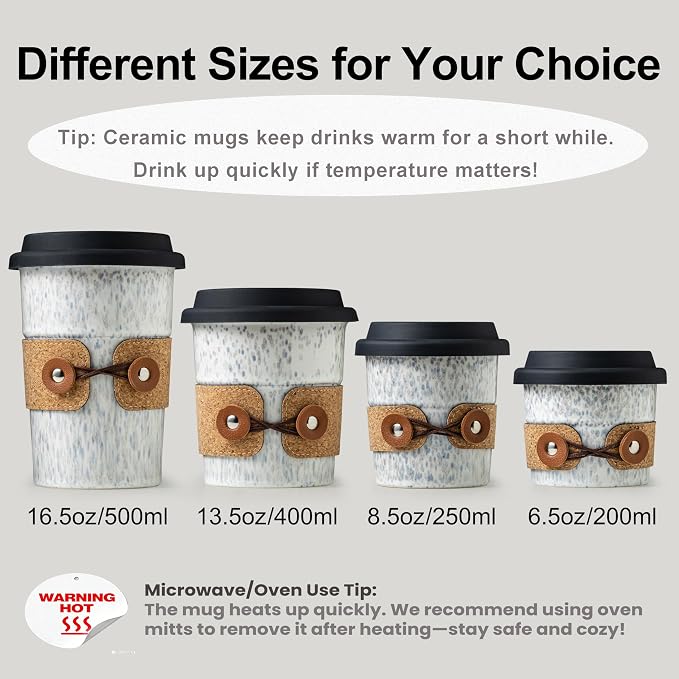 Coffee Mug with Lid, Reusable Coffee Cups - Image 8