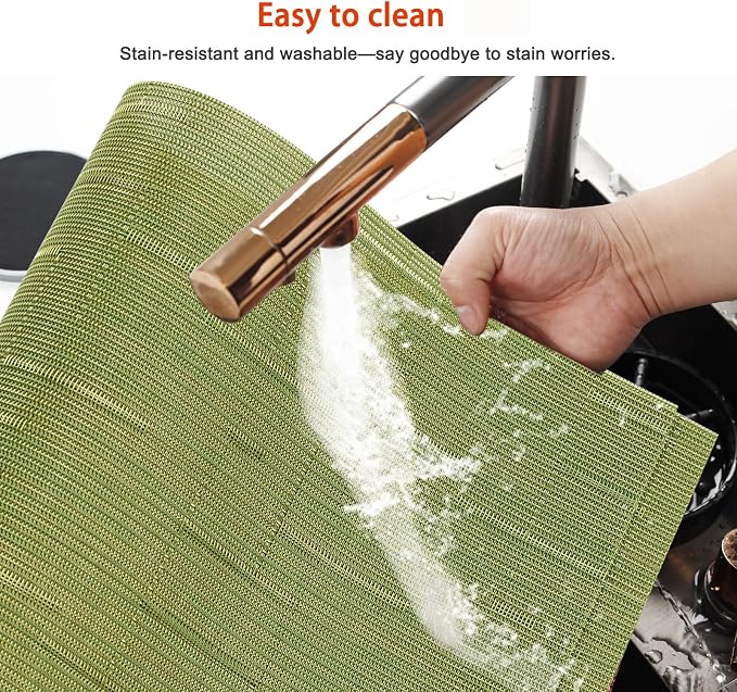 Placemats Set of 12, Vinyl PVC Heat Resistant Washable Placemats Set, Non Slip - Image 4