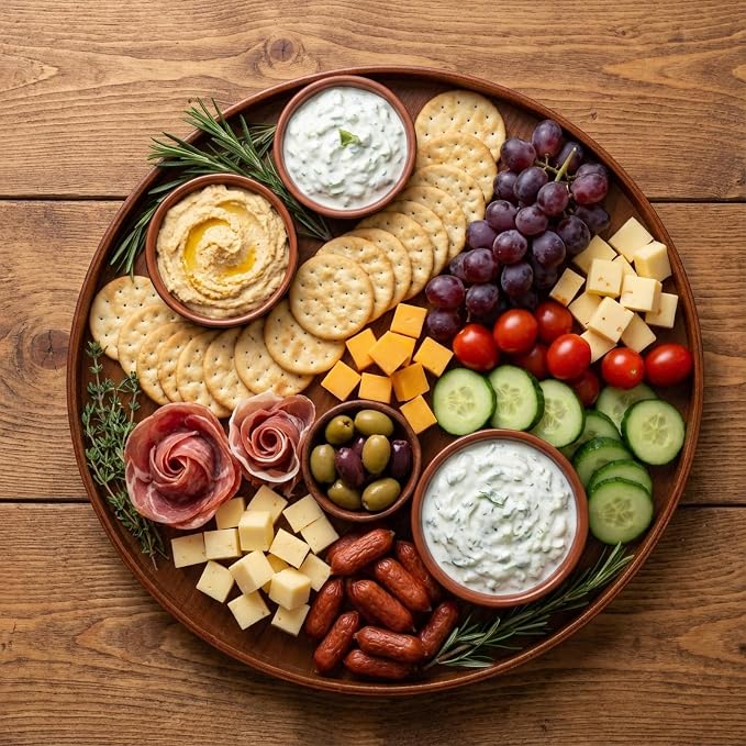 Round Trays Home Decor, 11.8" Large Round Wood Tray - Image 5