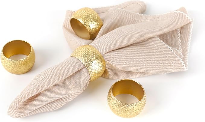 Napkin Rings Set of 12 Metal Napkin Holder Buckles Round Serveitte Rings - Image 8