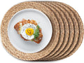 Aofmee 12 inch Round Woven Placemats Set of 6, Boho Rattan Place Mats, Natural by Aofmee