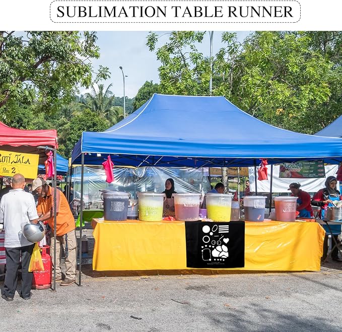 1 Pcs Black Sublimation Table Runners Blanks 24 x 72 Inch Polyester Table - Image 5