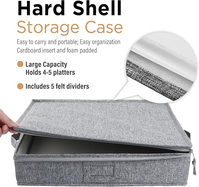 LotFancy Platter Storage Case, Hard Shell, China Storage Container - Image 2