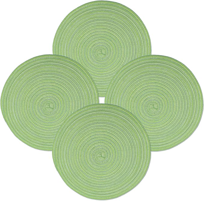 MIAOMIAO Round Placemats Set of 4 Woven Braided Place Mats | 14.5 Inch Cotton by Unknown