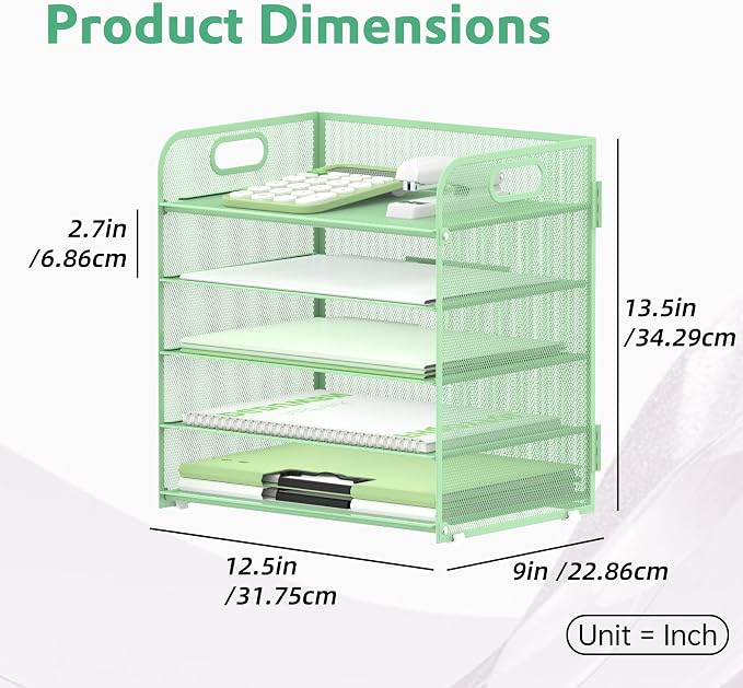 5 Trays Paper Organizer Letter Tray - Image 2