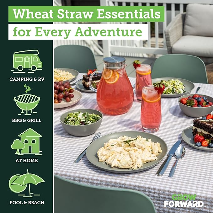 Grow Forward 16-piece Premium Wheat Straw Dinnerware Sets - Image 2