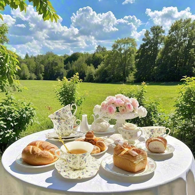 Country Roses Porcelain Tea Cup and Saucer Set - Image 4