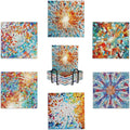 Coasters Set of 6, Coasters for Drinks Absorbent Stone by XCEWA