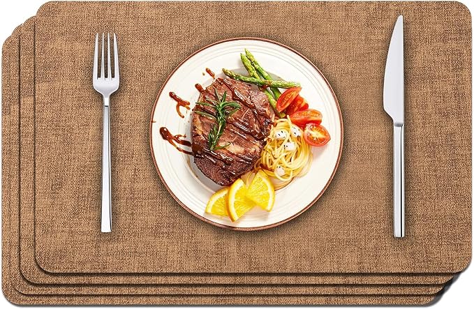 Maxpearl Faux Leather Placemats Set of 4, Suitable by Maxpearl