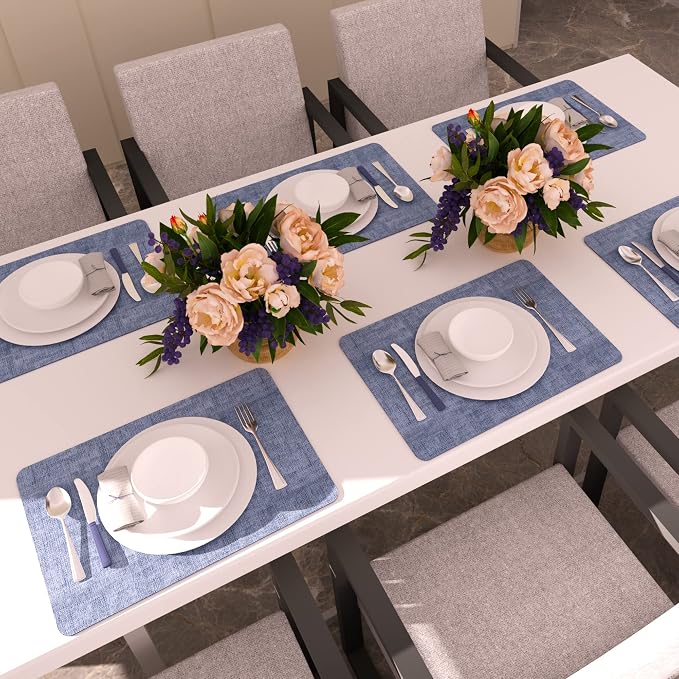 Maxpearl Faux Leather Placemats Set of 6, Suitable - Image 8