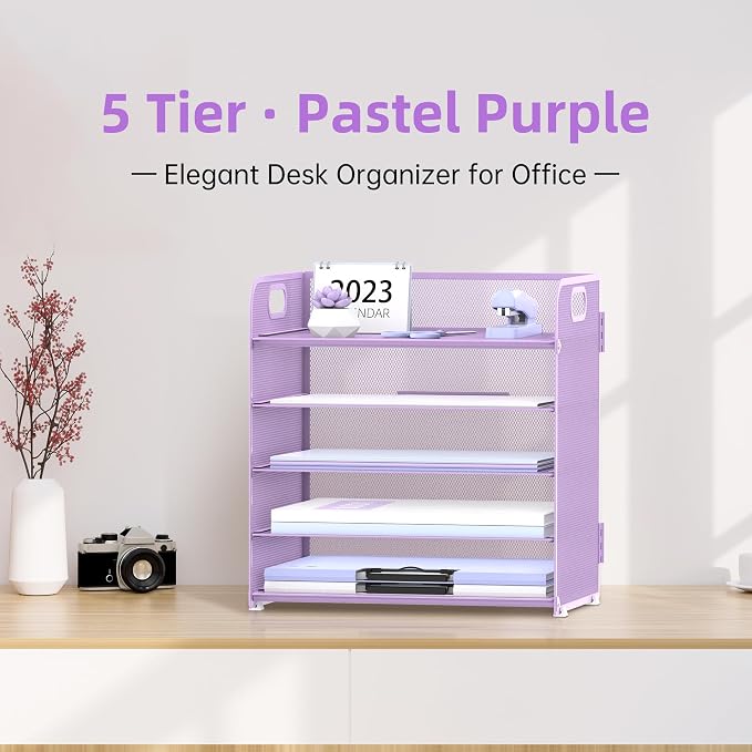 5 Trays Paper Organizer Letter Tray - Image 2