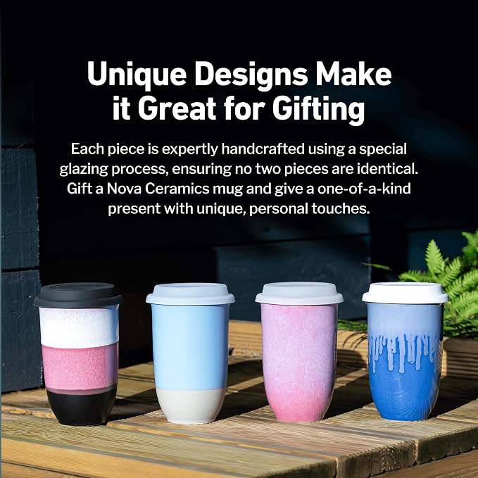 NOVA CERAMICS Ceramic Tumbler– Blue Ceramic Mug – Microwave & Dishwasher Safe - Image 6