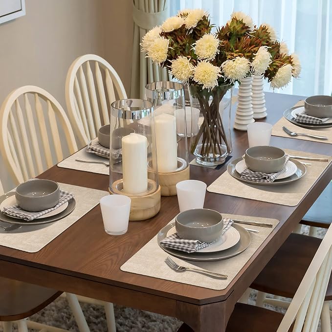 Maxpearl Faux Leather Placemats Set of 6, Suitable - Image 2
