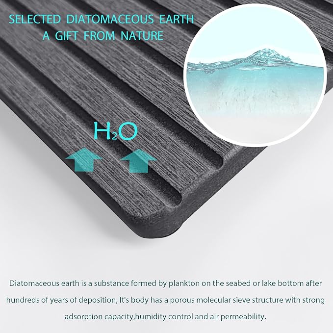 NiuYichee 2 PCS Water Absorbent diatomite Coasters, 9.5" x 4" Water Absorbing - Image 3