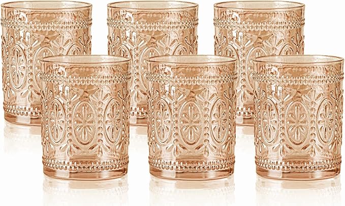 Darlion Amber Glassware, Vintage Drinking Glasses, 10oz Amber Glass Cups | Food by PurchaseNow