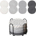 Drink Coasters Set of 8 with Holder, Cotton Woven | Absorbent cotton woven by Unknown