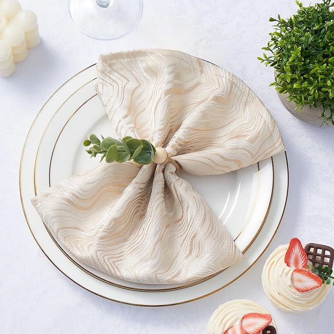 APTWOW Napkin Rings Set of 6, Easter Napkin Rings, Wood Bead Farmhouse Napkins - Image 4