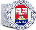 8.37 inch Disposable Paper Plates 140 Count Soak Proof, Cut Proof, Heavy Duty by JOLLYCHEF