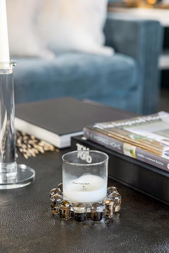 Home Collection Original Smoky Glass Small Bubble Candle Dish | Votive and - Image 8