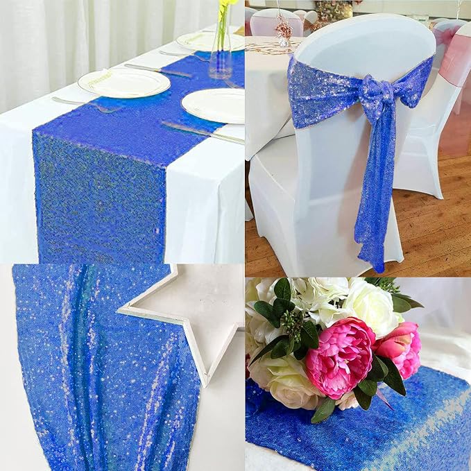 12 Packs 12 X 72 Inch Sequin Table Runner Glitter Dining Table Runner - Image 7