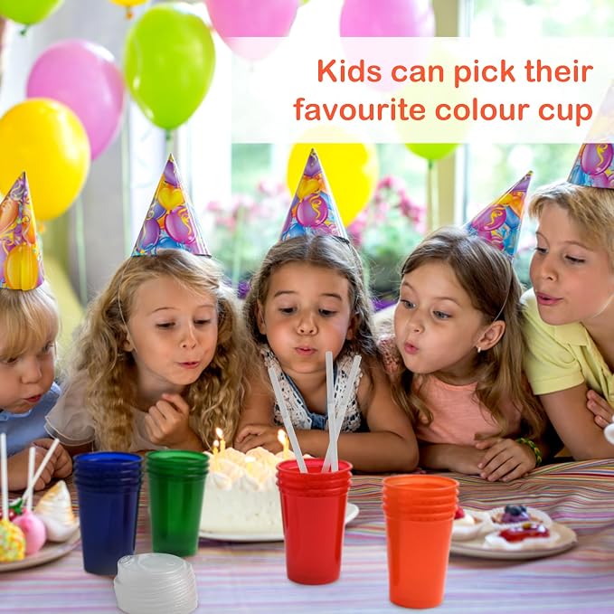 L LIKED 20 Pack 12oz Kids Cups, Spill Proof Party Cups - Image 6