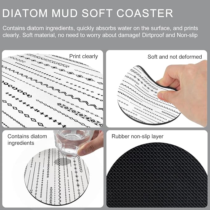 Modern Abstract Coasters Set of 2 Absorbent Coasters - Image 5
