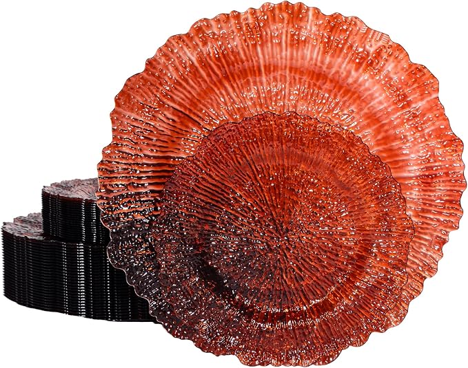 U-QE 60PCS Amber Plastic Plates by U-QE