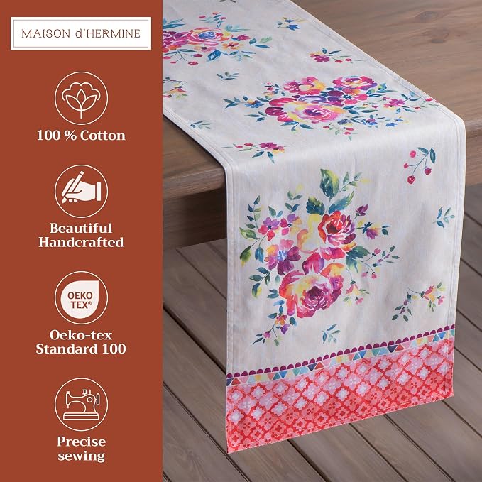 Maison d' Hermine Table Runner 100% Cotton 14.50" x 108" | Table Runners 108 - Image 2